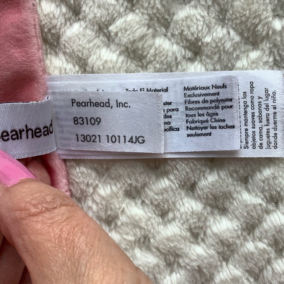 Pearhead Plush Pink White Owl Lovey with Hearts Security Blanket Stuffed Toy - Picture 13 of 15